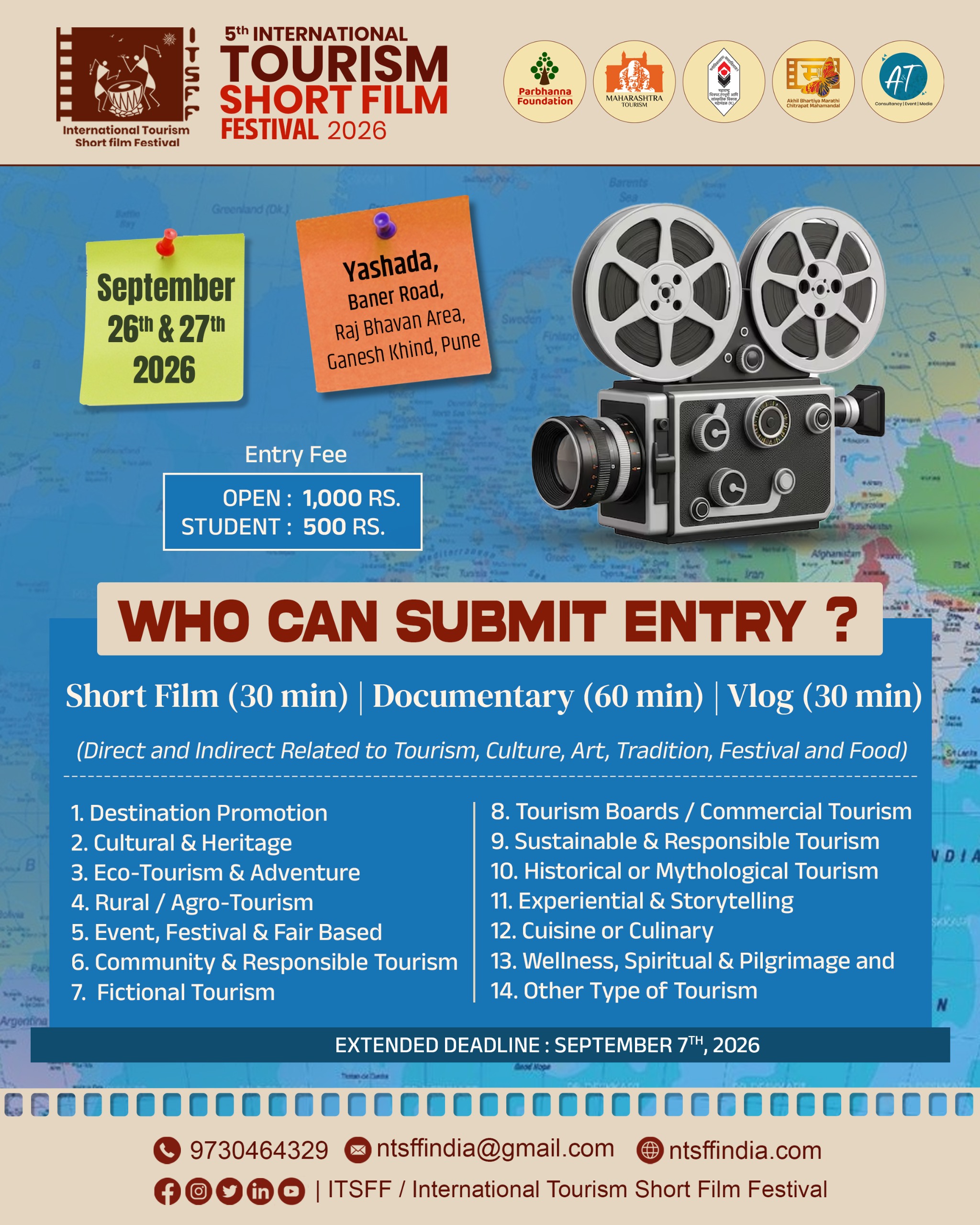 5th International Tourism Short Film Festival 2026 — September 26 & 27, 2026