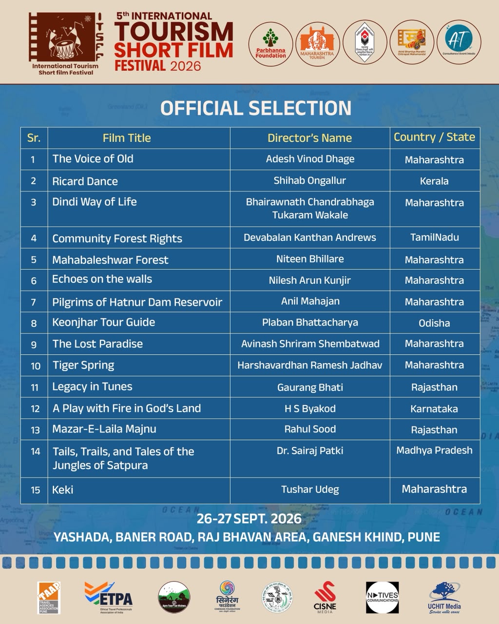 5th International Tourism Short Film Festival 2026 — Official Selection, page 1